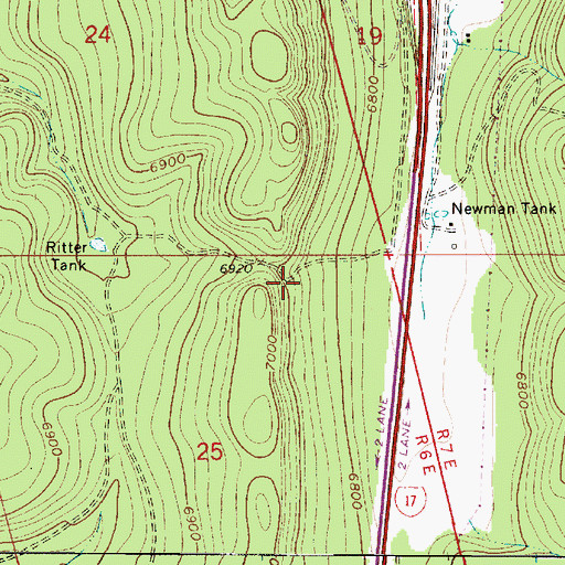 Topographic Map of Freeway Tank, AZ