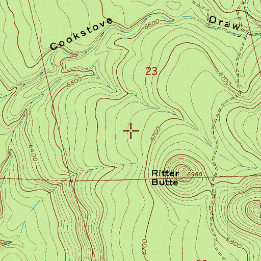 Topographic Map of Ritter Butte Tank, AZ