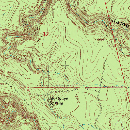 Topographic Map of James Tank, AZ