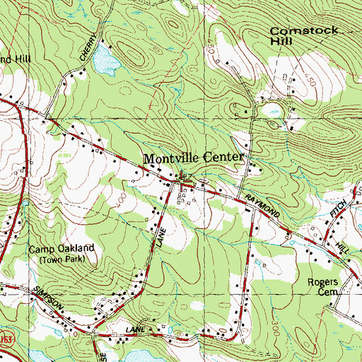 Topographic Map of Montville Center, CT