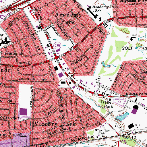 Topographic Map of Portsmouth Fire Rescue and Emergency Medical Services Station 10, VA