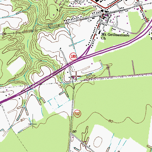 Topographic Map of Suffolk Department of Fire and Rescue Station 7 Holland Volunteer Fire Department, VA