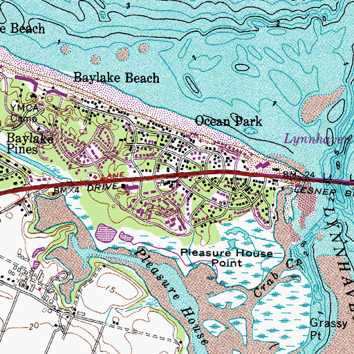 Topographic Map of Virginia Beach Volunteer Emergency Medical Services Station 1 Ocean Park Rescue Squad, VA