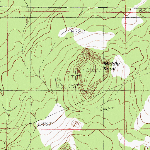Topographic Map of Middle Knoll, AZ