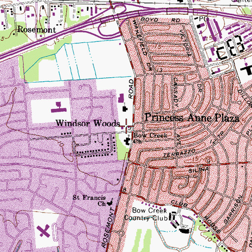 Topographic Map of Virginia Beach Fire Department Station 16 Plaza, VA