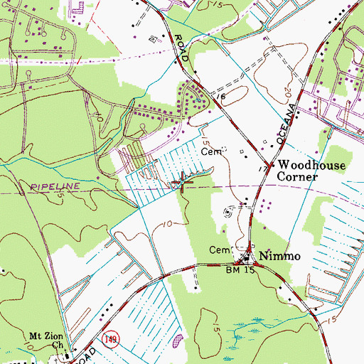 Topographic Map of Strawbridge Fire Station Number 22, VA