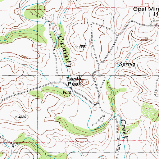Topographic Map of Eagle Peak, TX