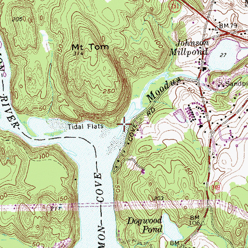Topographic Map of Moodus River, CT
