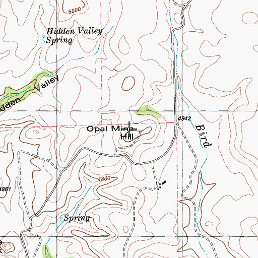 Topographic Map of Open Mine Hill, TX