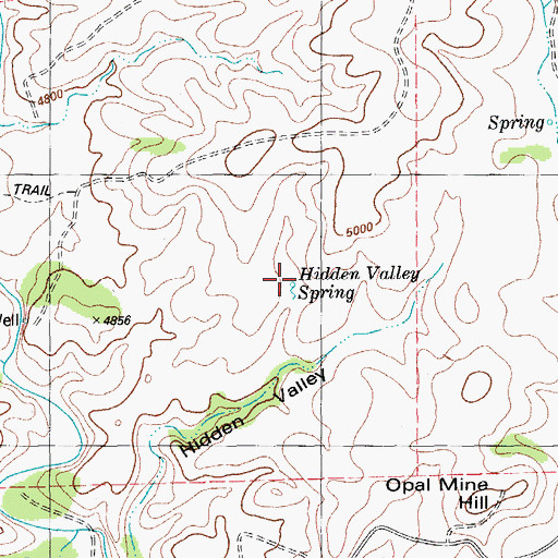 Topographic Map of Hidden Valley Spring, TX