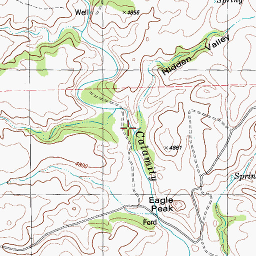 Topographic Map of Hidden Valley, TX