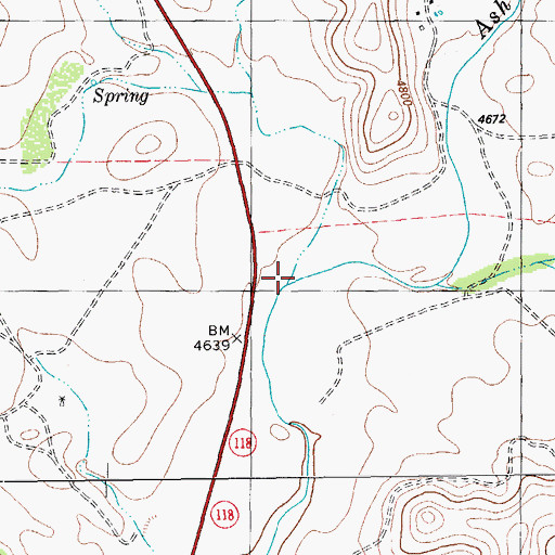 Topographic Map of Bird Creek, TX