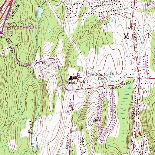 Topographic Map of Moody School, CT