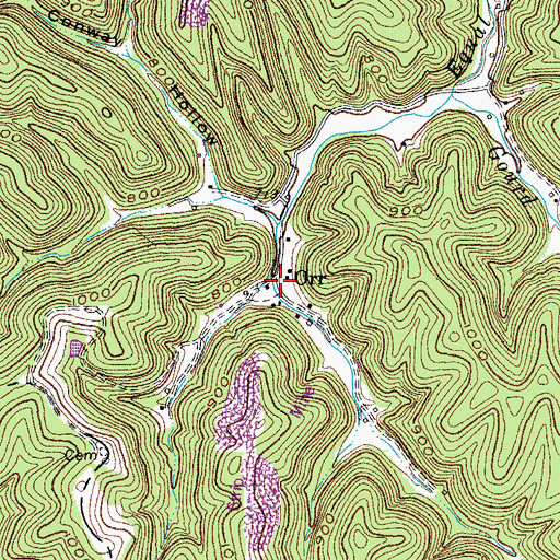 Topographic Map of Orr Post Office (historical), KY