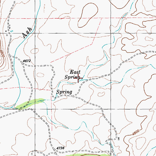 Topographic Map of East Spring, TX