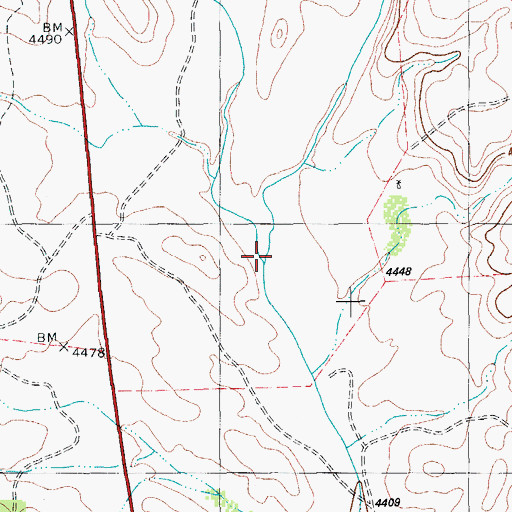 Topographic Map of Ash Creek, TX