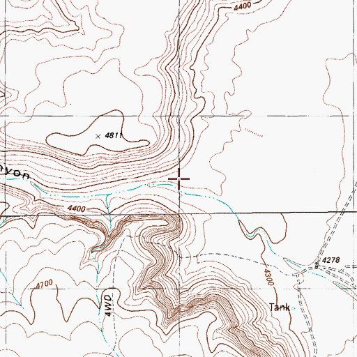 Topographic Map of Torvea Canyon, TX