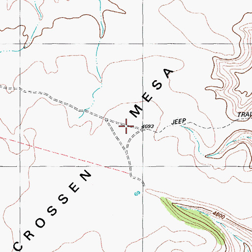 Topographic Map of Crossen Mesa, TX