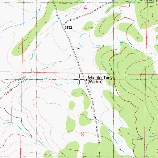 Topographic Map of Middle Tank, AZ