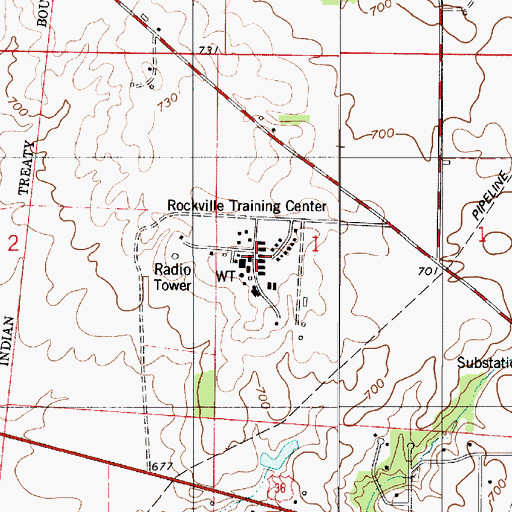Topographic Map of Rockville Air Force Station (historical), IN