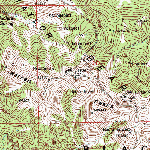 Topographic Map of Sundance Air Force Station (historical), WY