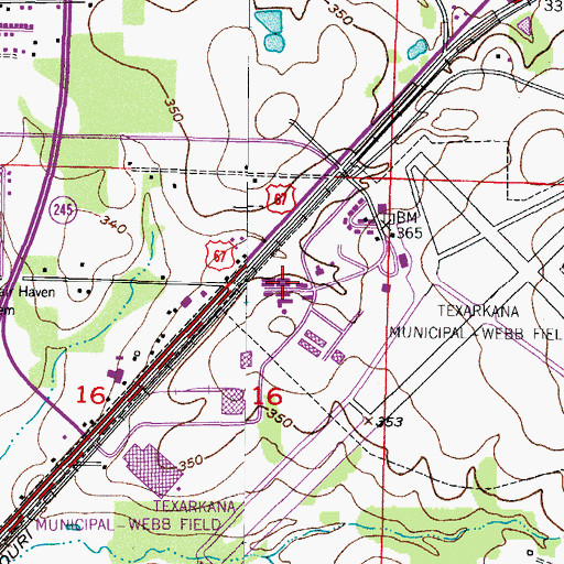 Topographic Map of Texarkana Air Force Station (historical), AR
