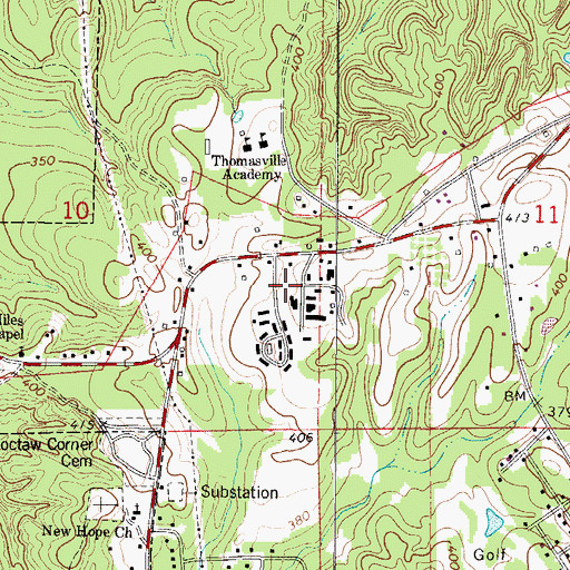 Topographic Map of Thomasville Air Force Station (historical), AL