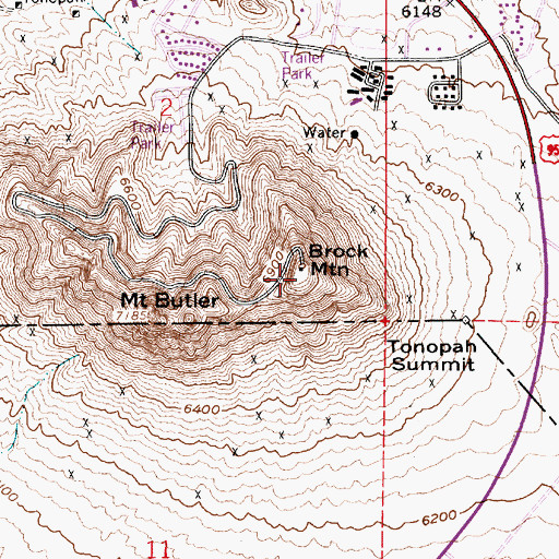 Topographic Map of Tonopah Air Force Station (historical), NV