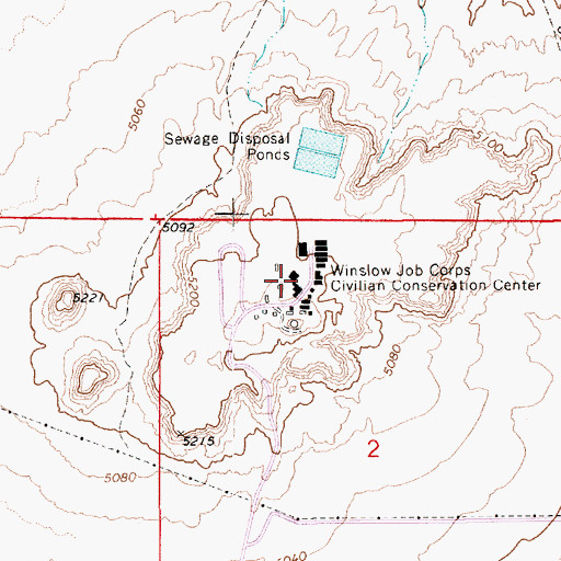 Topographic Map of Winslow Air Force Station (historical), AZ