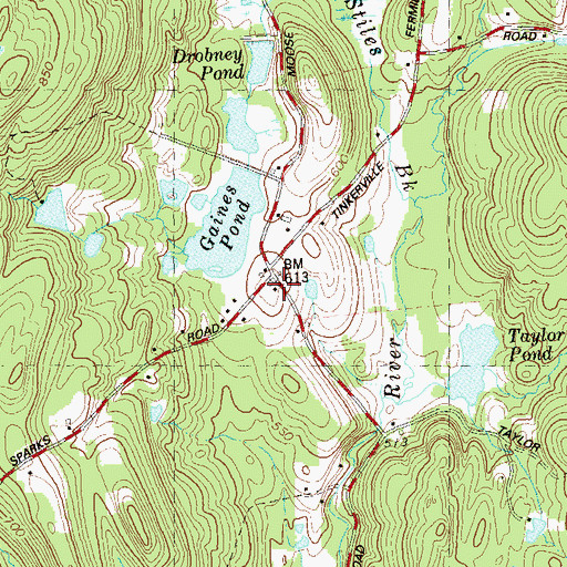 Topographic Map of Moose Meadow School, CT
