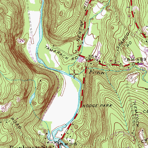 Topographic Map of Moosehorn Brook, CT