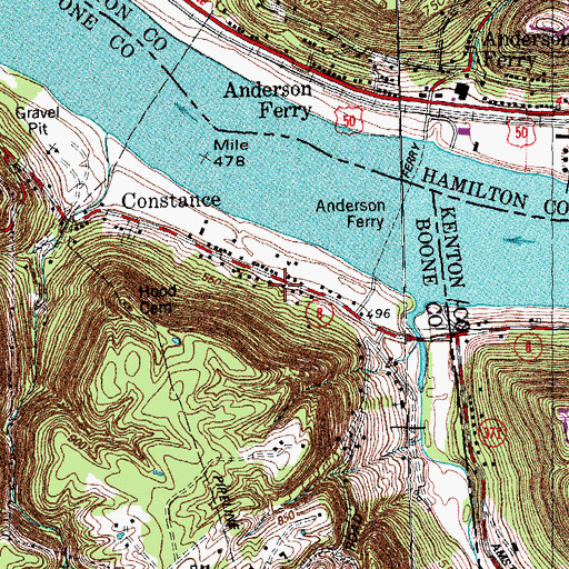 Topographic Map of Constance Christian Church, KY