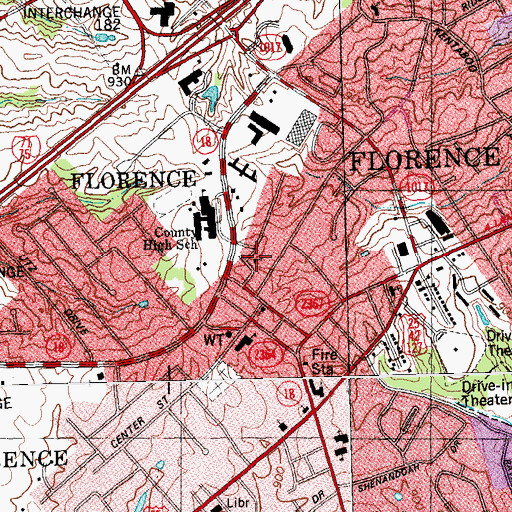 Topographic Map of Grace Episcopal Church, KY