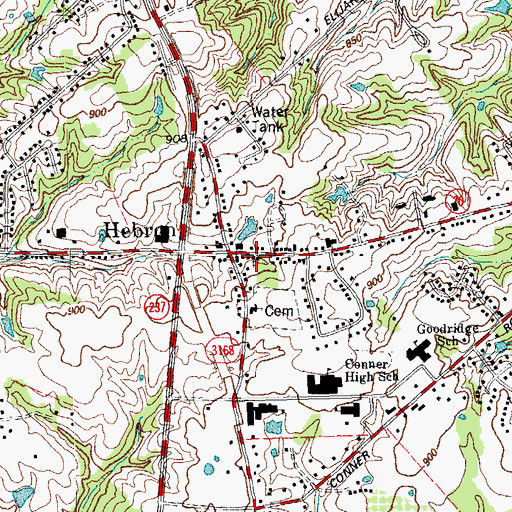 Topographic Map of Hebron Gospel Fellowship Church, KY