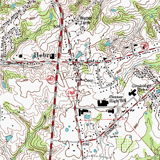 Topographic Map of Hebron Lutheran Church, KY