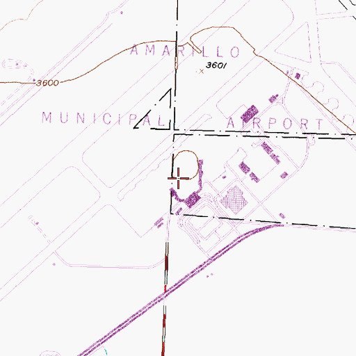 Topographic Map of Amarillo Air Force Base (historical), TX