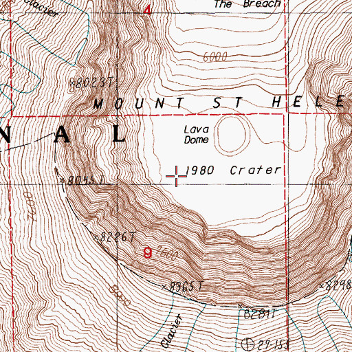 Topographic Map of Crater Glacier, WA