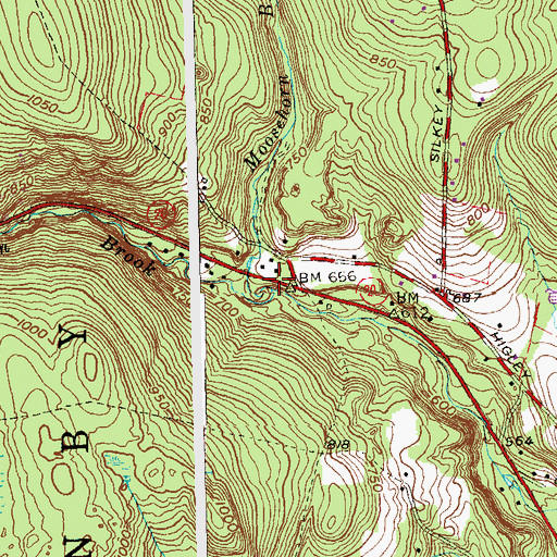 Topographic Map of Moosehorn Brook, CT