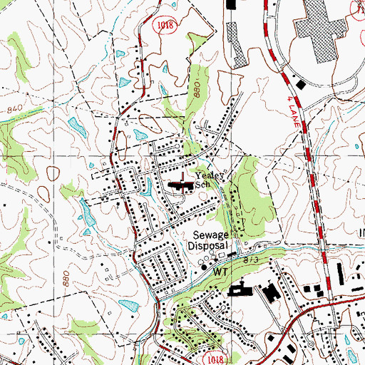Topographic Map of A M Yealey Elementary School, KY