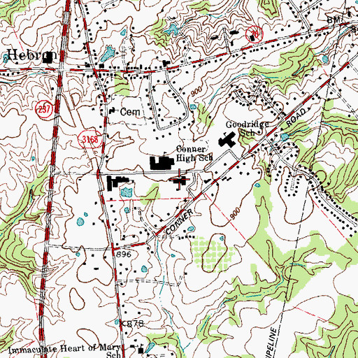 Topographic Map of Boone County Vocational School, KY