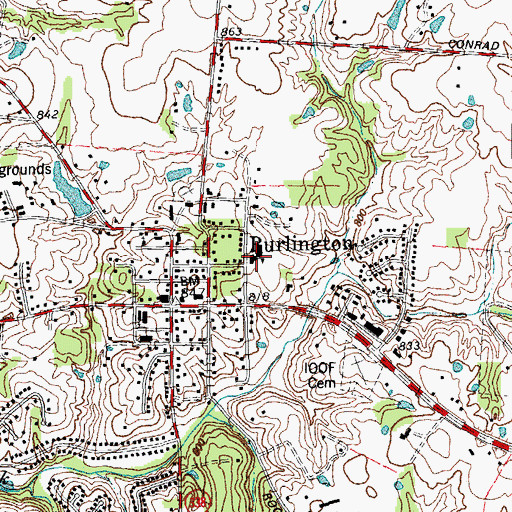 Topographic Map of Burlington Elementary School, KY