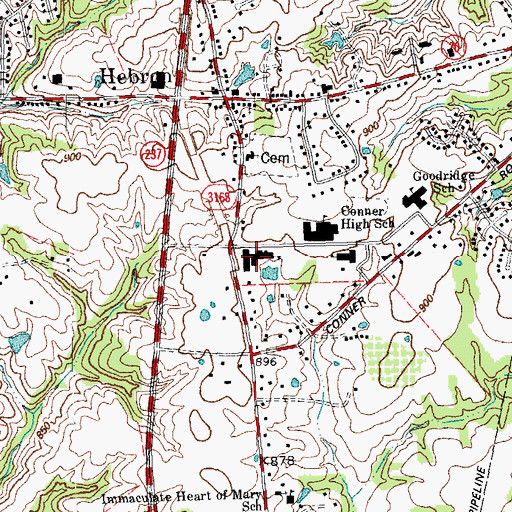 Topographic Map of Conner Middle School, KY