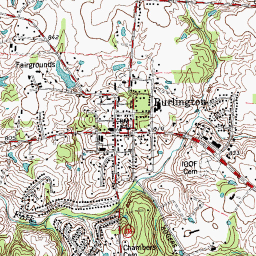Topographic Map of Boone County Administration Building, KY