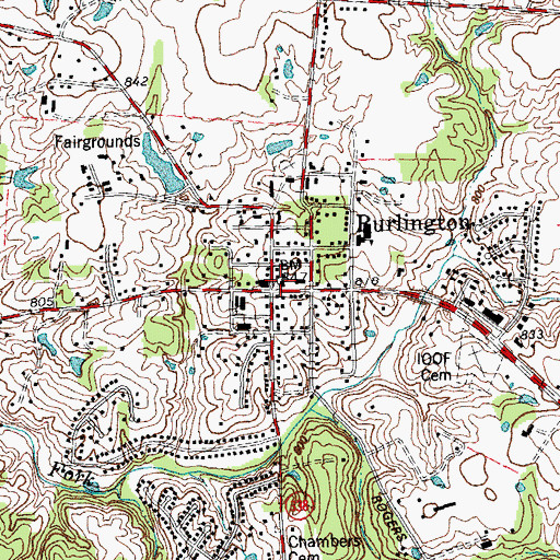 Topographic Map of Boone County Court House, KY