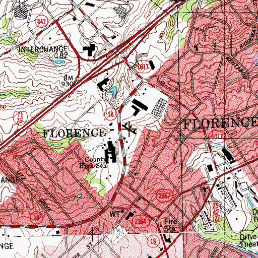 Topographic Map of Florence Park Care Center, KY