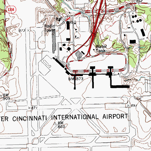 Topographic Map of Terminal 1, KY
