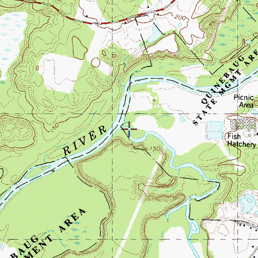 Topographic Map of Moosup River, CT