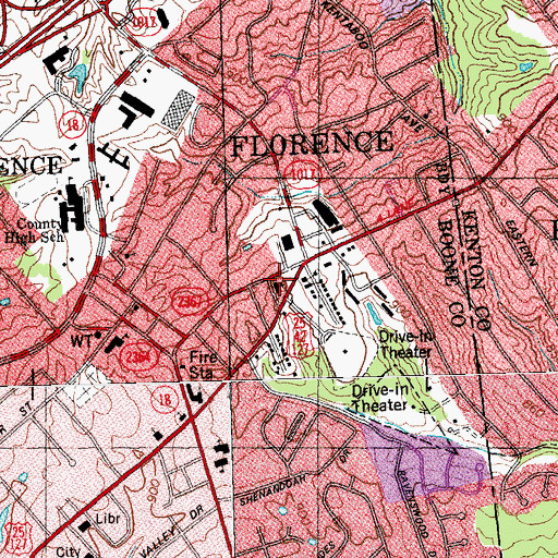 Topographic Map of Victory Baptist Church, KY