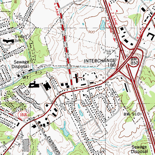 Topographic Map of Mall Road Center Shopping Center, KY