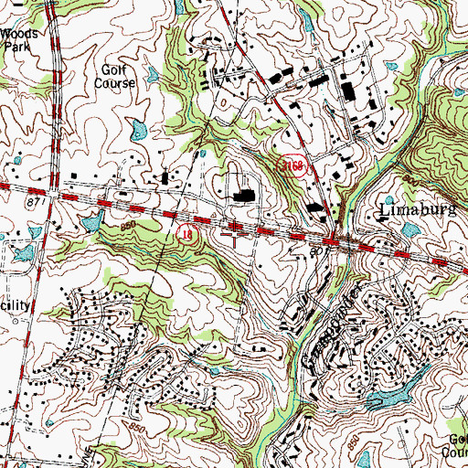 Topographic Map of Shoppes At Burlington Shopping Center, KY